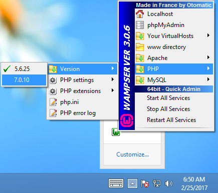 version_of_php_on_wampserver